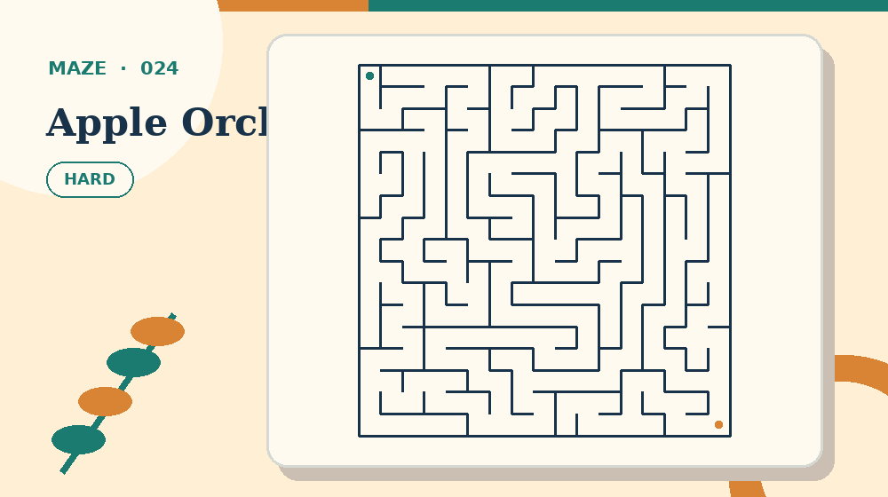 Actual apple orchard Mazes activity preview from this puzzle page