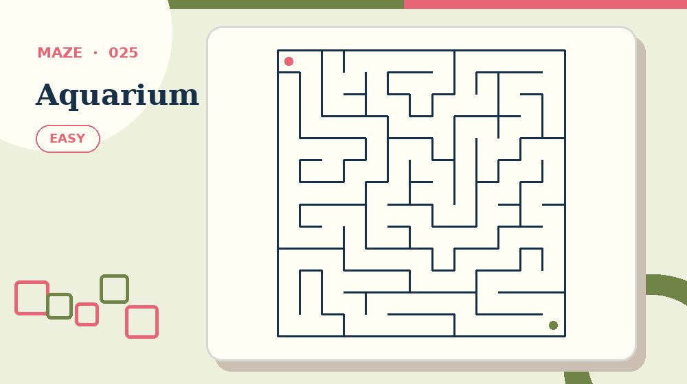 Actual aquarium tunnel Mazes activity preview from this puzzle page