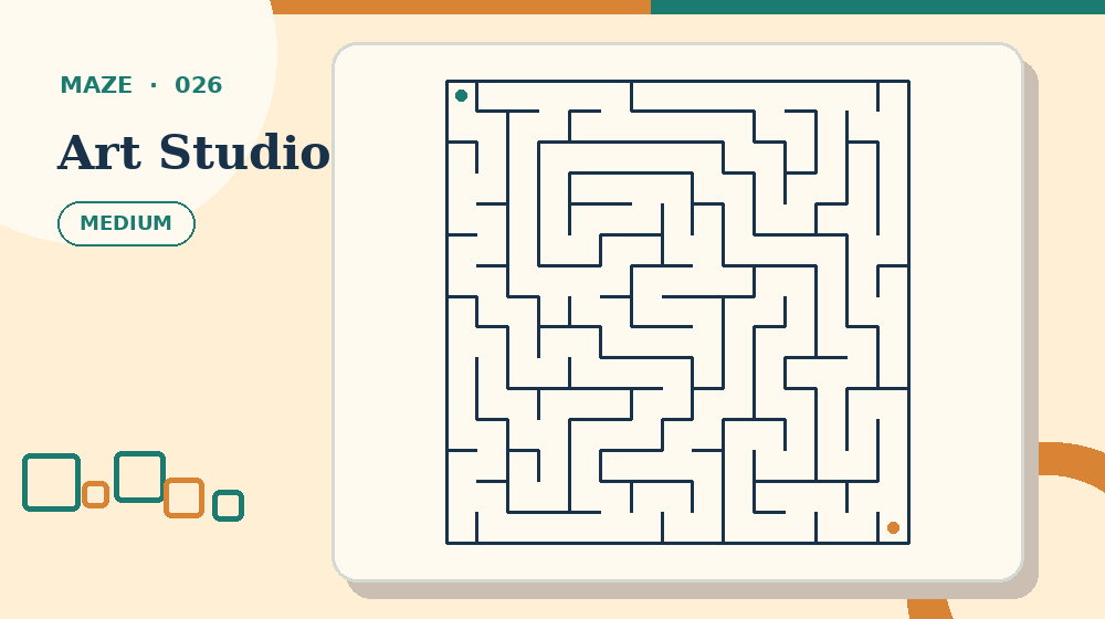 Actual art studio Mazes activity preview from this puzzle page