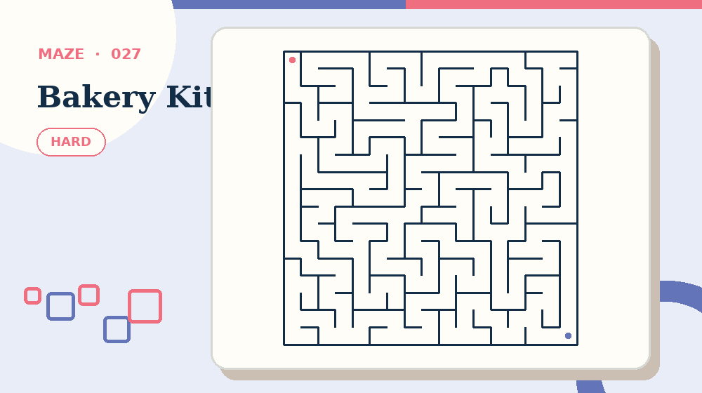 Actual bakery kitchen Mazes activity preview from this puzzle page