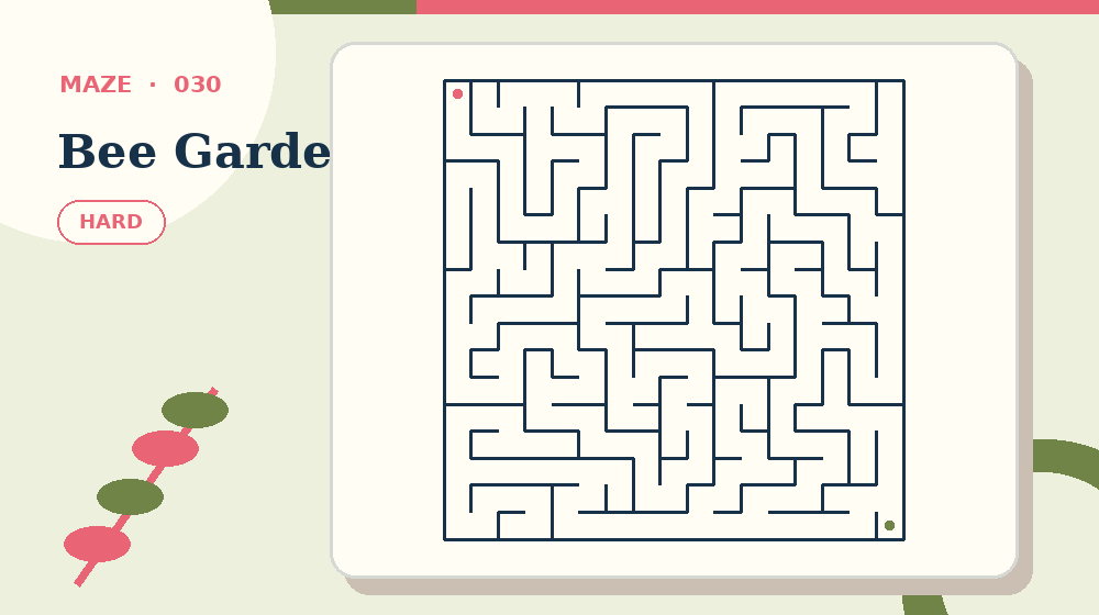 Actual bee garden Mazes activity preview from this puzzle page