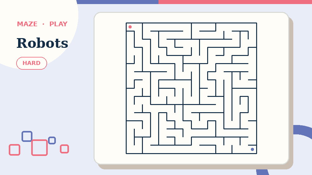 Actual robots Mazes activity preview from this puzzle page