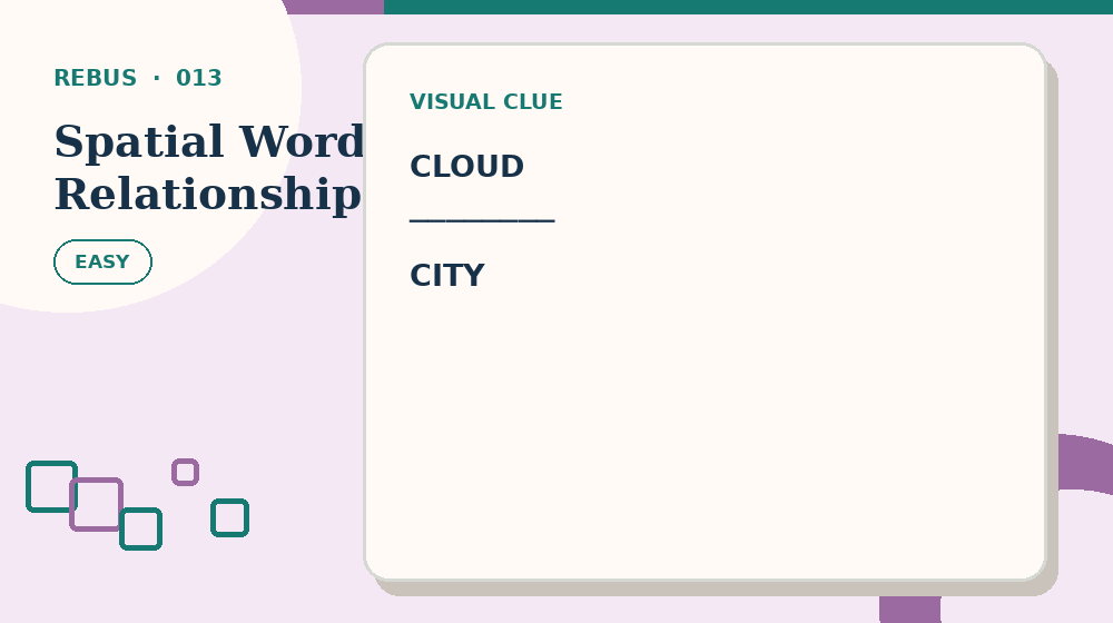 Actual spatial word relationships Rebus activity preview from this puzzle page