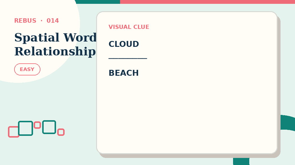 Actual spatial word relationships Rebus activity preview from this puzzle page