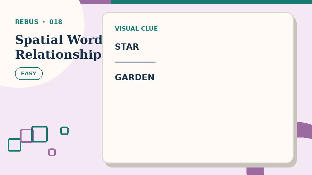 Actual spatial word relationships Rebus activity preview from this puzzle page