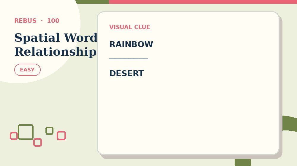 Actual spatial word relationships Rebus activity preview from this puzzle page