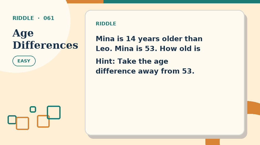 Actual age differences Riddles activity preview from this puzzle page