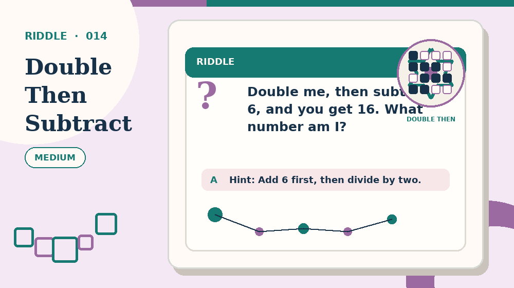 Actual double then subtract Riddles activity preview from this puzzle page