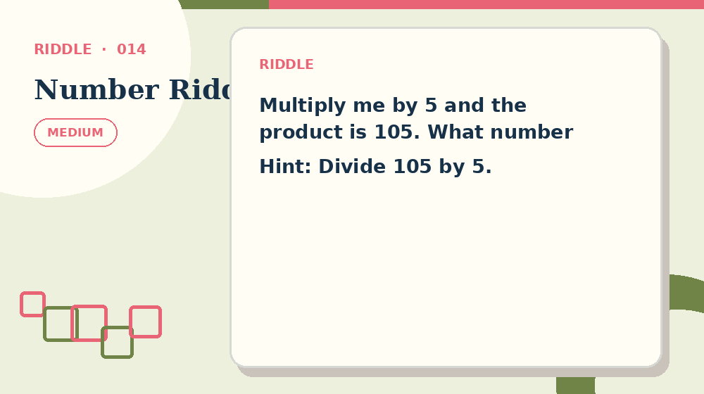 Actual number riddles Riddles activity preview from this puzzle page