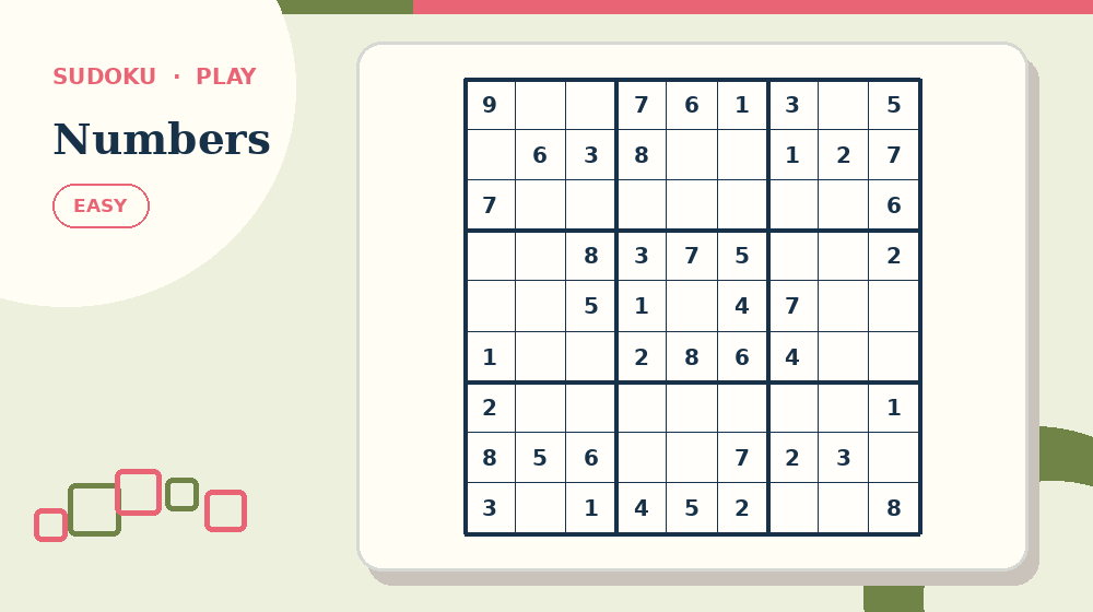 Actual numbers Sudoku activity preview from this puzzle page