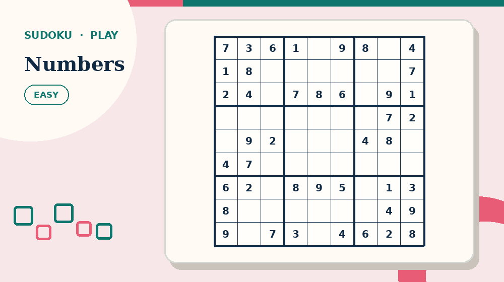 Actual numbers Sudoku activity preview from this puzzle page