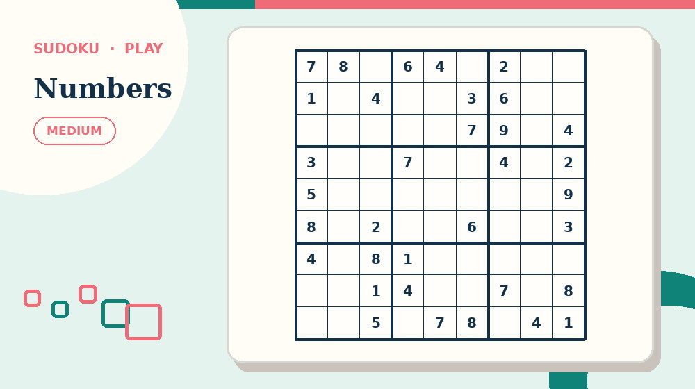 Actual numbers Sudoku activity preview from this puzzle page