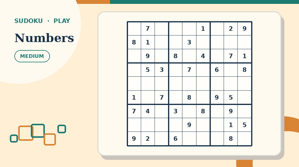 Actual numbers Sudoku activity preview from this puzzle page