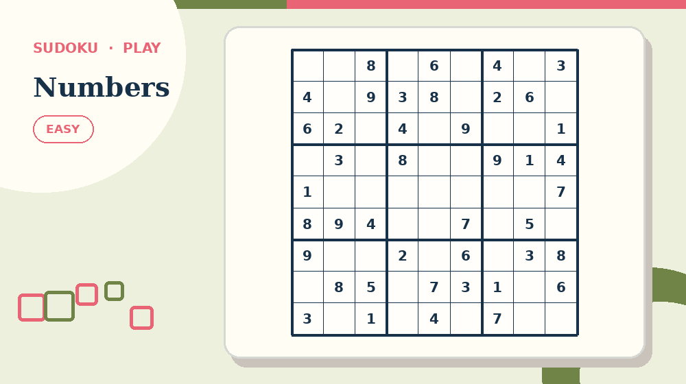 Actual numbers Sudoku activity preview from this puzzle page
