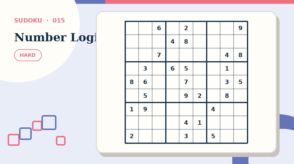 Actual number logic Sudoku activity preview from this puzzle page