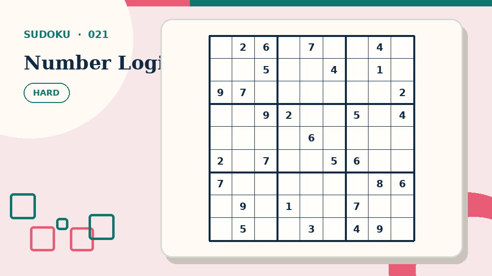 Actual number logic Sudoku activity preview from this puzzle page