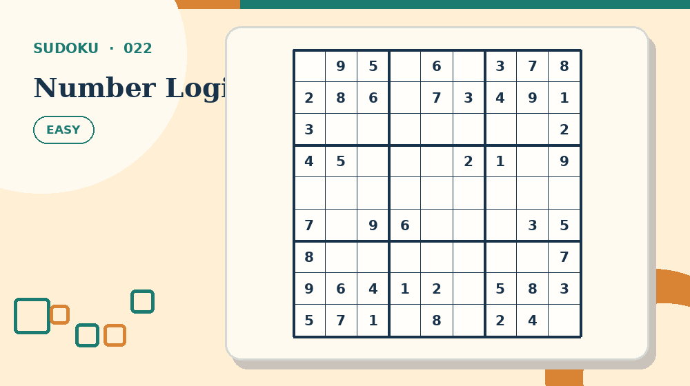 Actual number logic Sudoku activity preview from this puzzle page