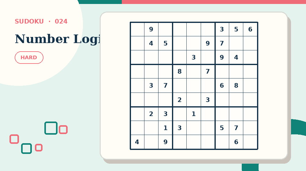 Actual number logic Sudoku activity preview from this puzzle page