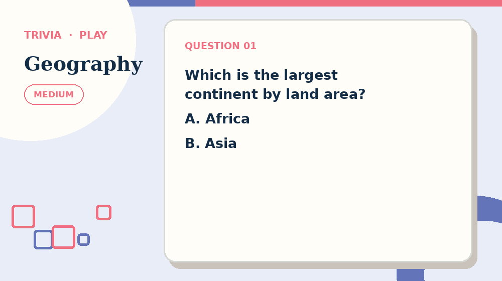 Actual geography Trivia activity preview from this puzzle page