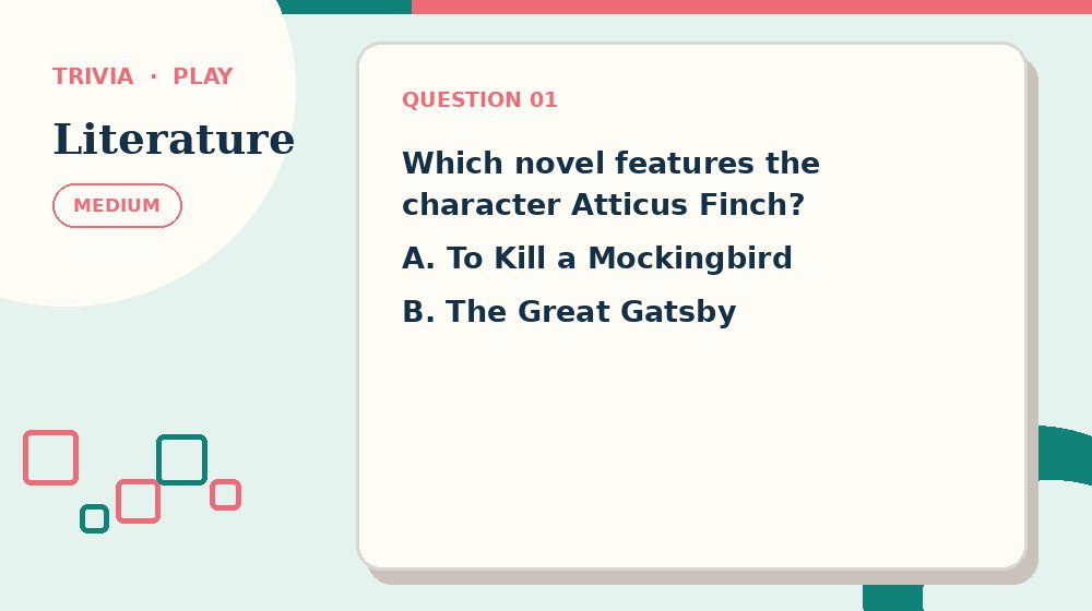 Actual literature Trivia activity preview from this puzzle page