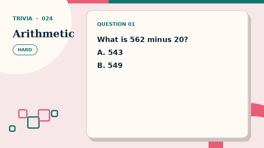 Actual arithmetic Trivia activity preview from this puzzle page