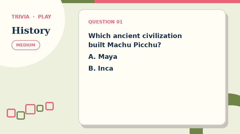 Actual history Trivia activity preview from this puzzle page