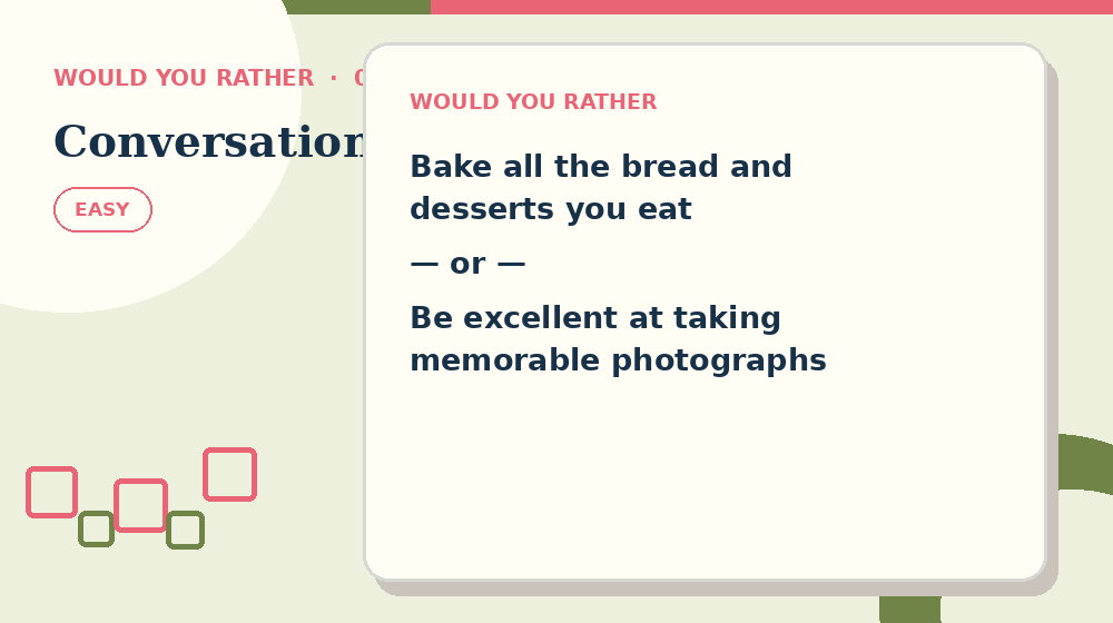 Actual conversation Would You Rather activity preview from this puzzle page