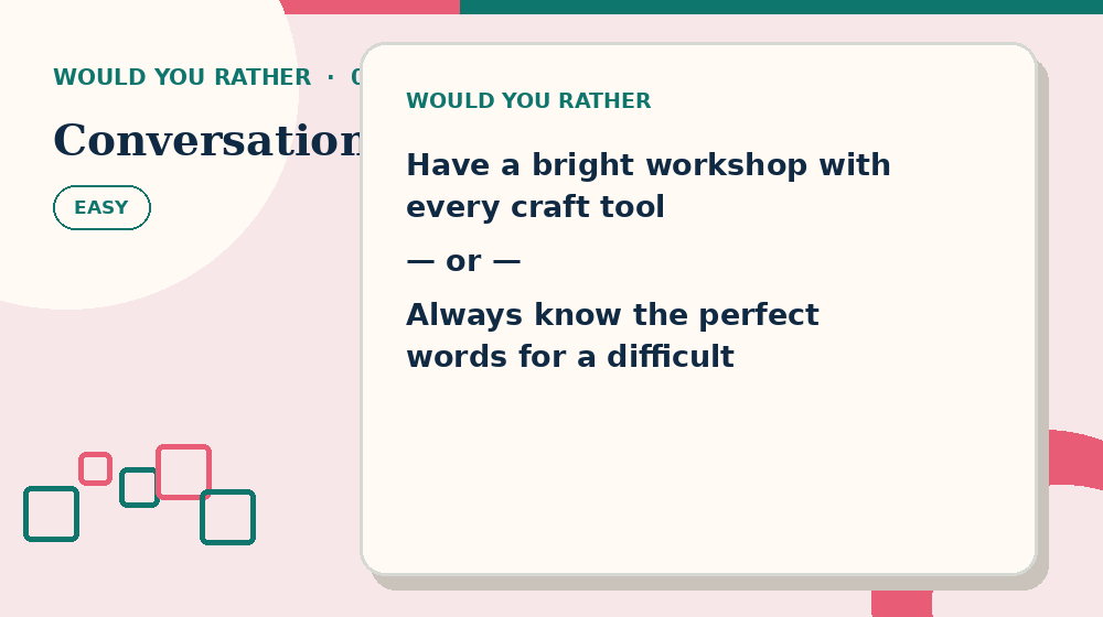 Actual conversation Would You Rather activity preview from this puzzle page