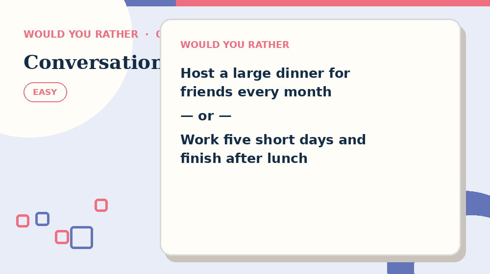 Actual conversation Would You Rather activity preview from this puzzle page