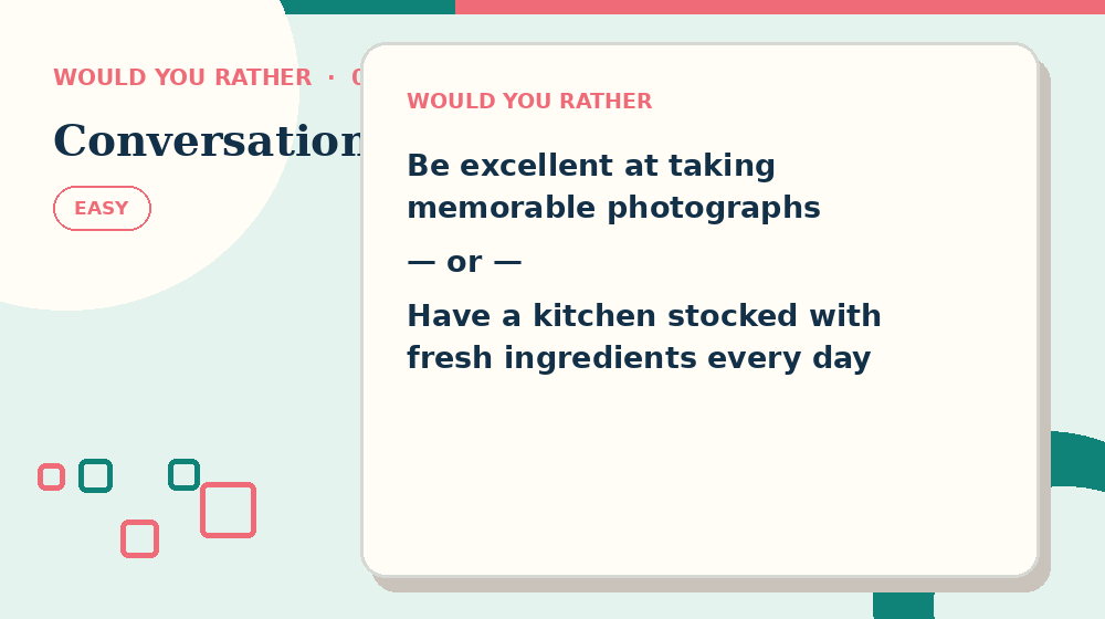 Actual conversation Would You Rather activity preview from this puzzle page