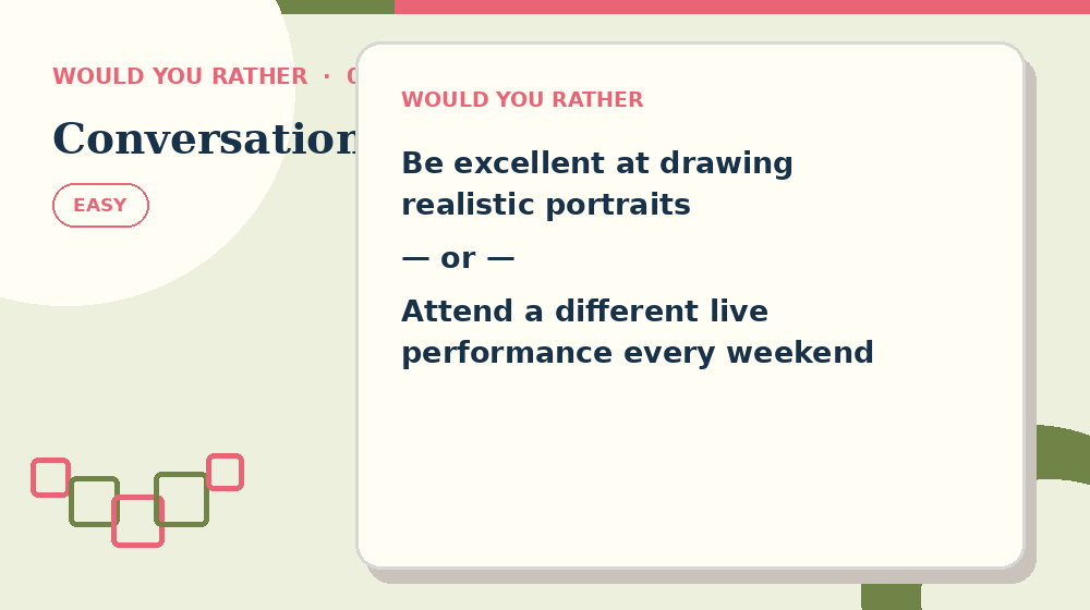 Actual conversation Would You Rather activity preview from this puzzle page