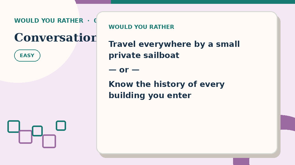 Actual conversation Would You Rather activity preview from this puzzle page