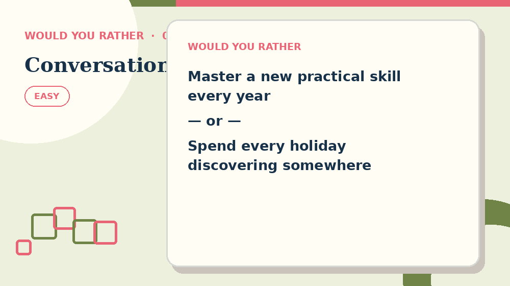 Actual conversation Would You Rather activity preview from this puzzle page