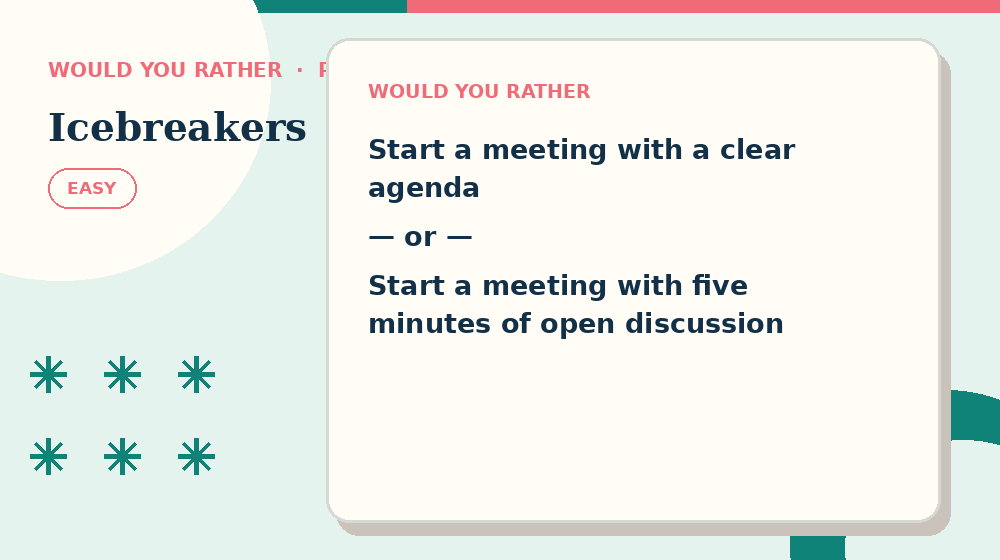 Actual icebreakers Would You Rather activity preview from this puzzle page