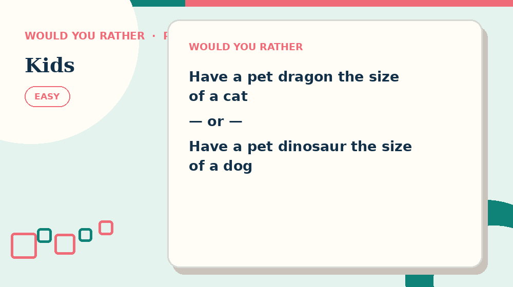 Actual kids Would You Rather activity preview from this puzzle page