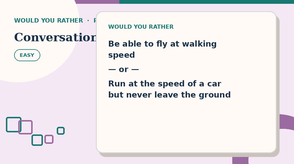Actual conversation Would You Rather activity preview from this puzzle page